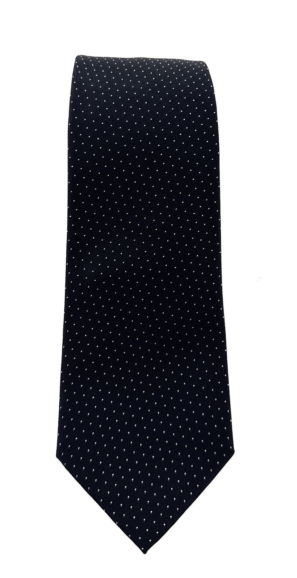 Emporio Armani Mens Black Dotted Tie – Made in Italy