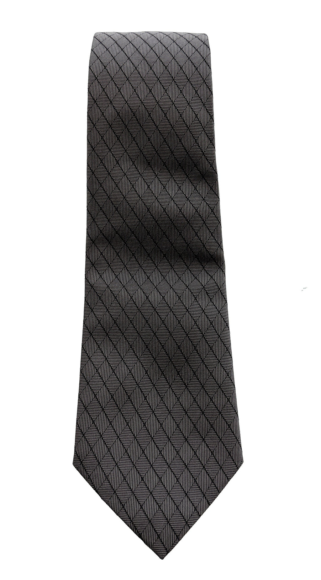 Emporio Armani Steel Grey Diamond weave Men's Tie, 3"