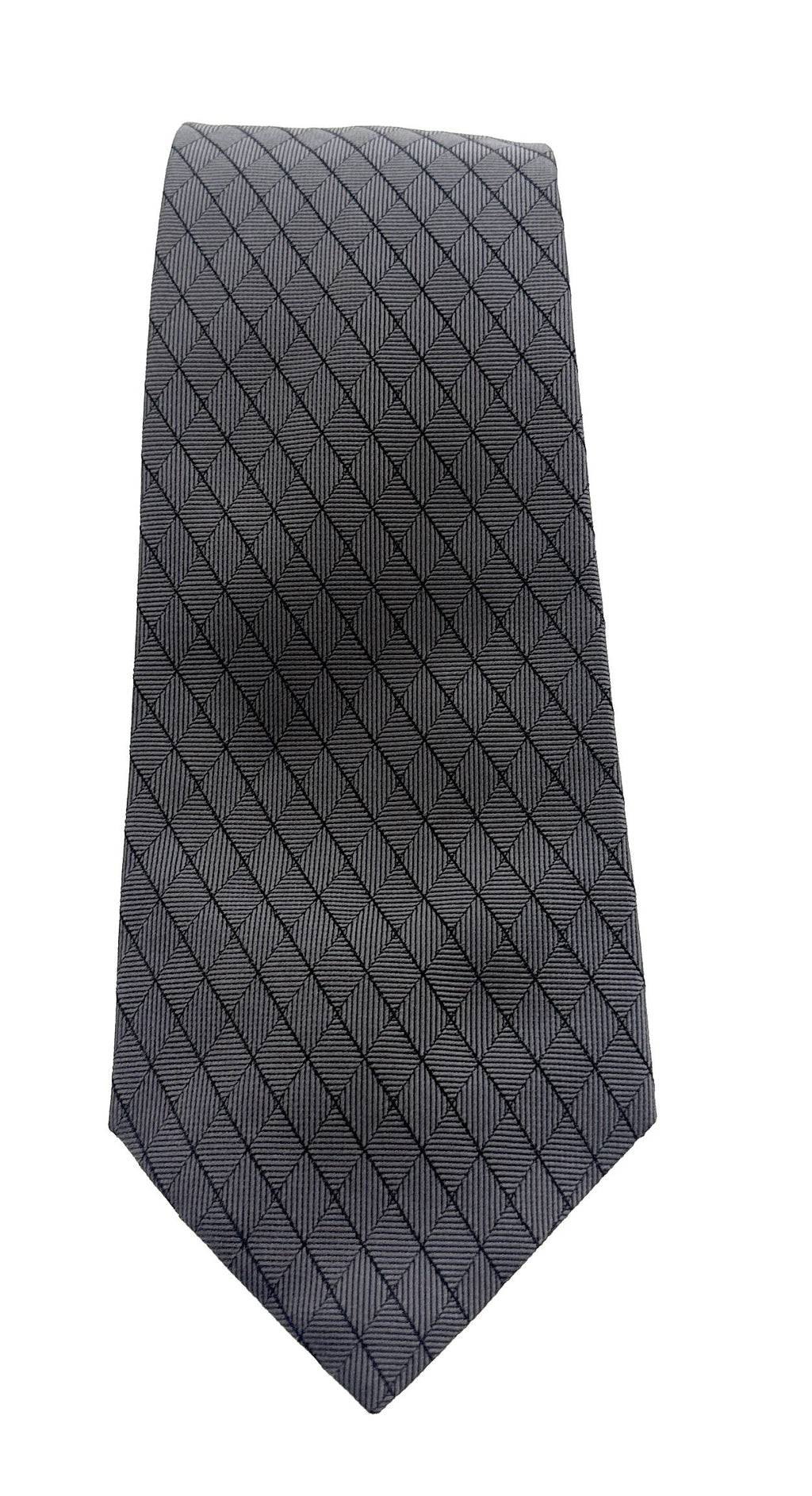 Emporio Armani Steel Grey Diamond weave Men's Tie, 3"