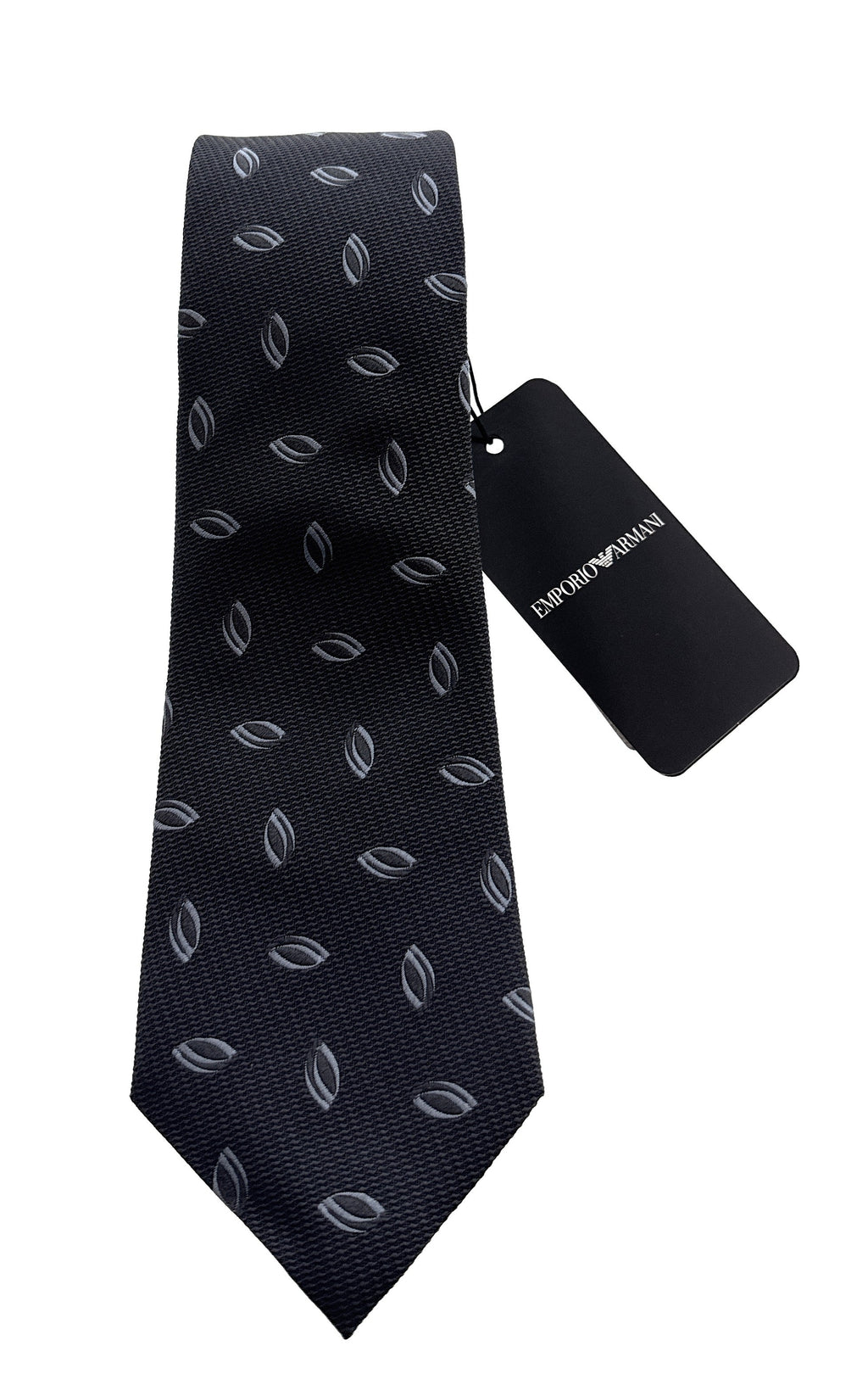 Emporio Armani Shadow Grey Oval print Men's Tie, 3"