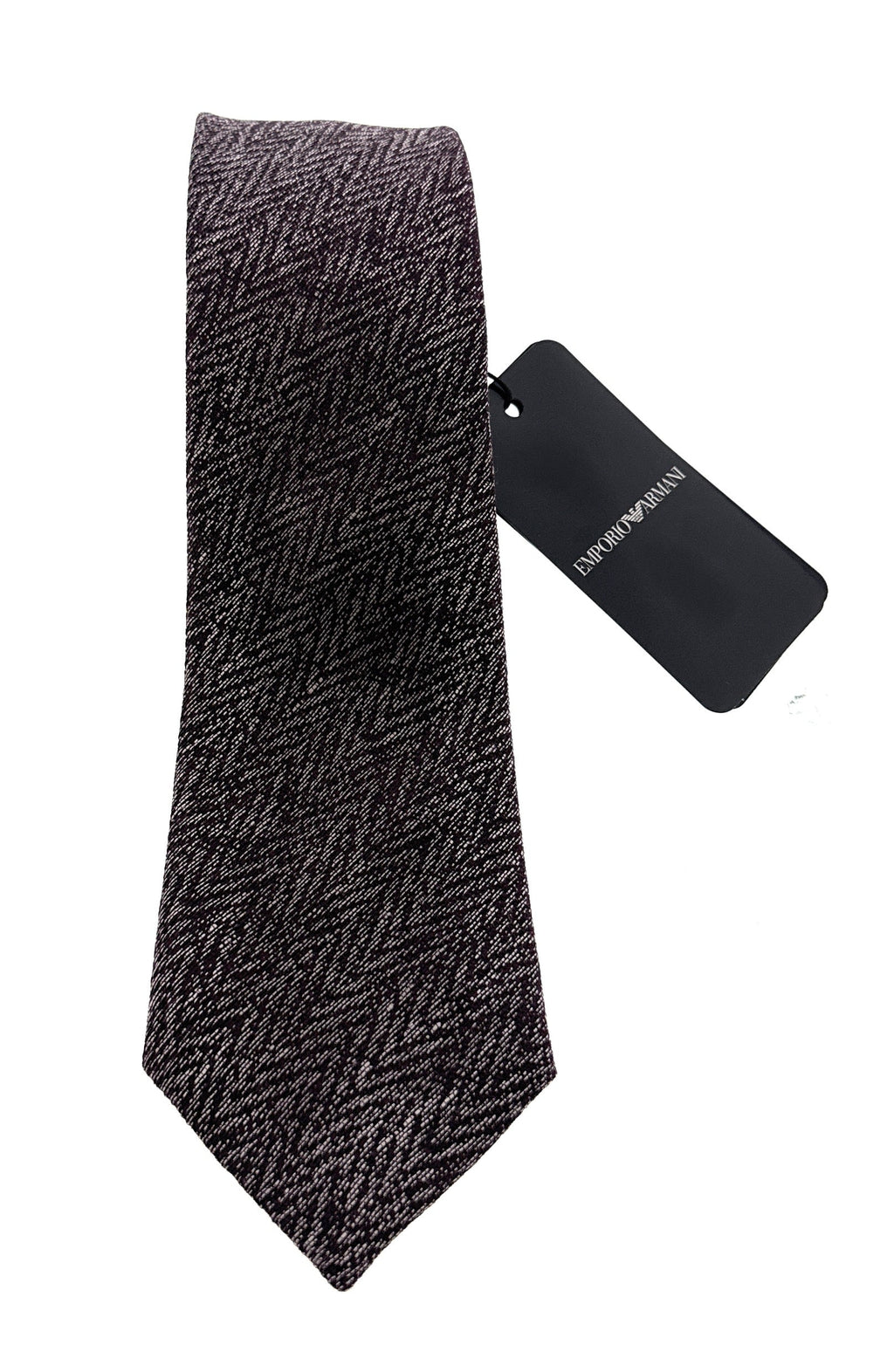 Emporio Armani Men's Blood Red Zigzag 66%%Inen 34%%Ilk Tie, 3"