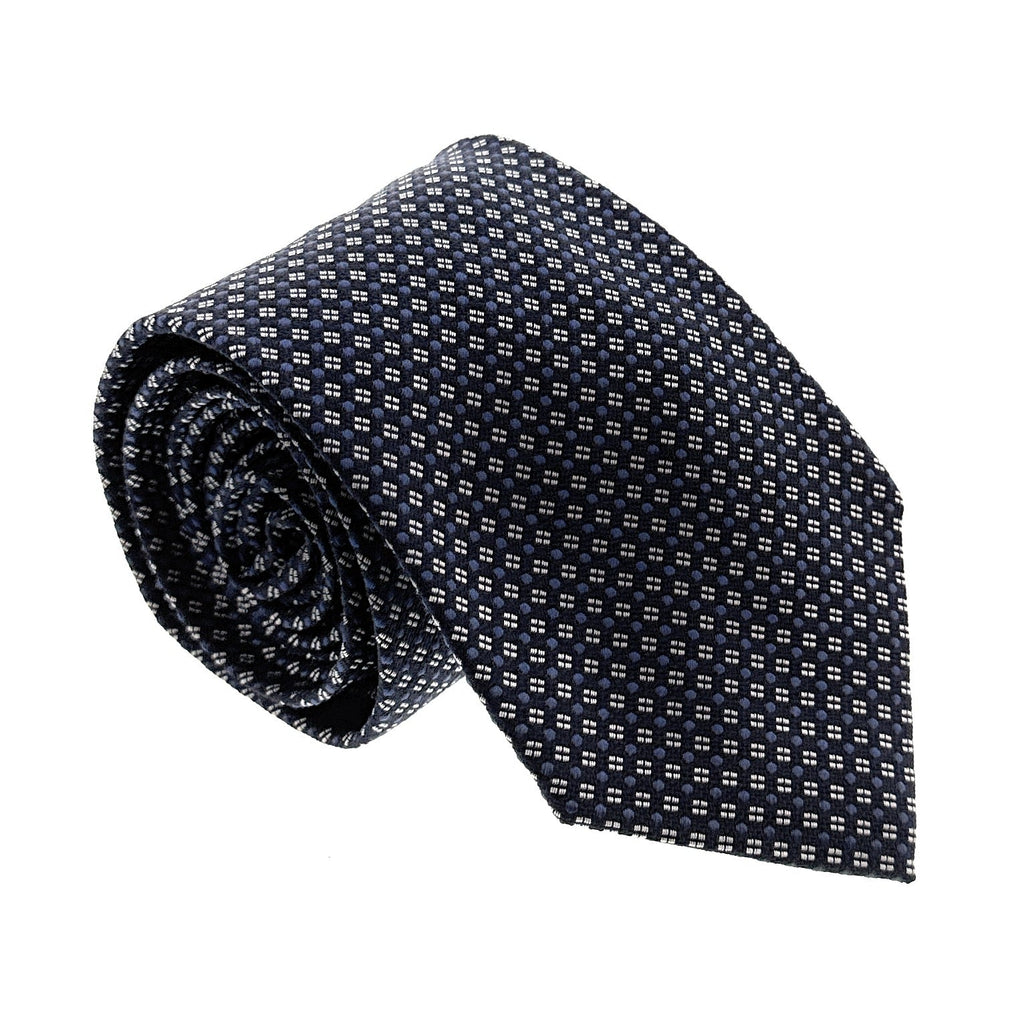 Emporio Armani Men’s Blue Dotted Silk Necktie, 3"