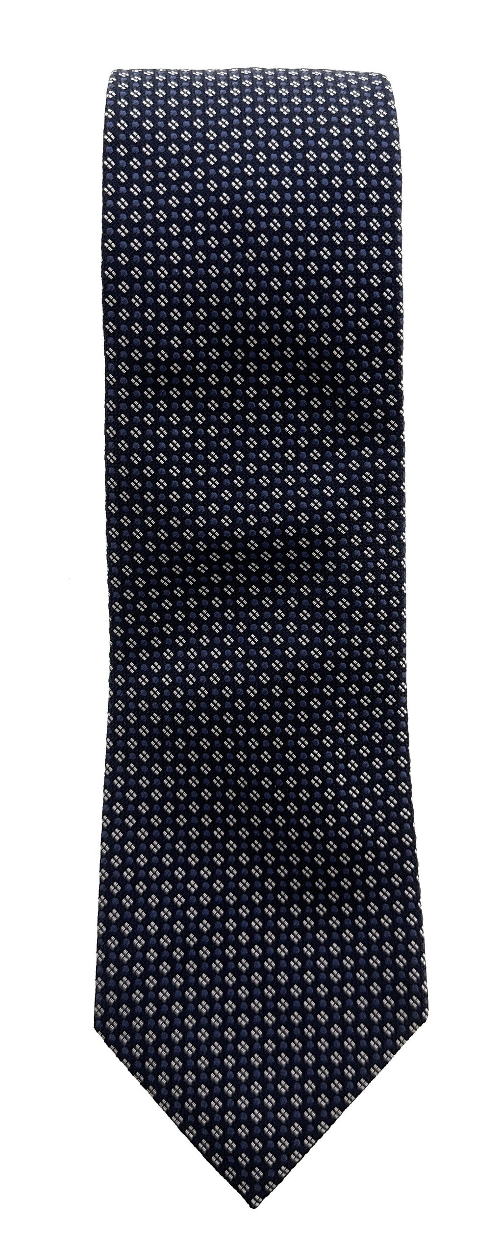 Emporio Armani Men’s Blue Dotted Silk Necktie, 3"