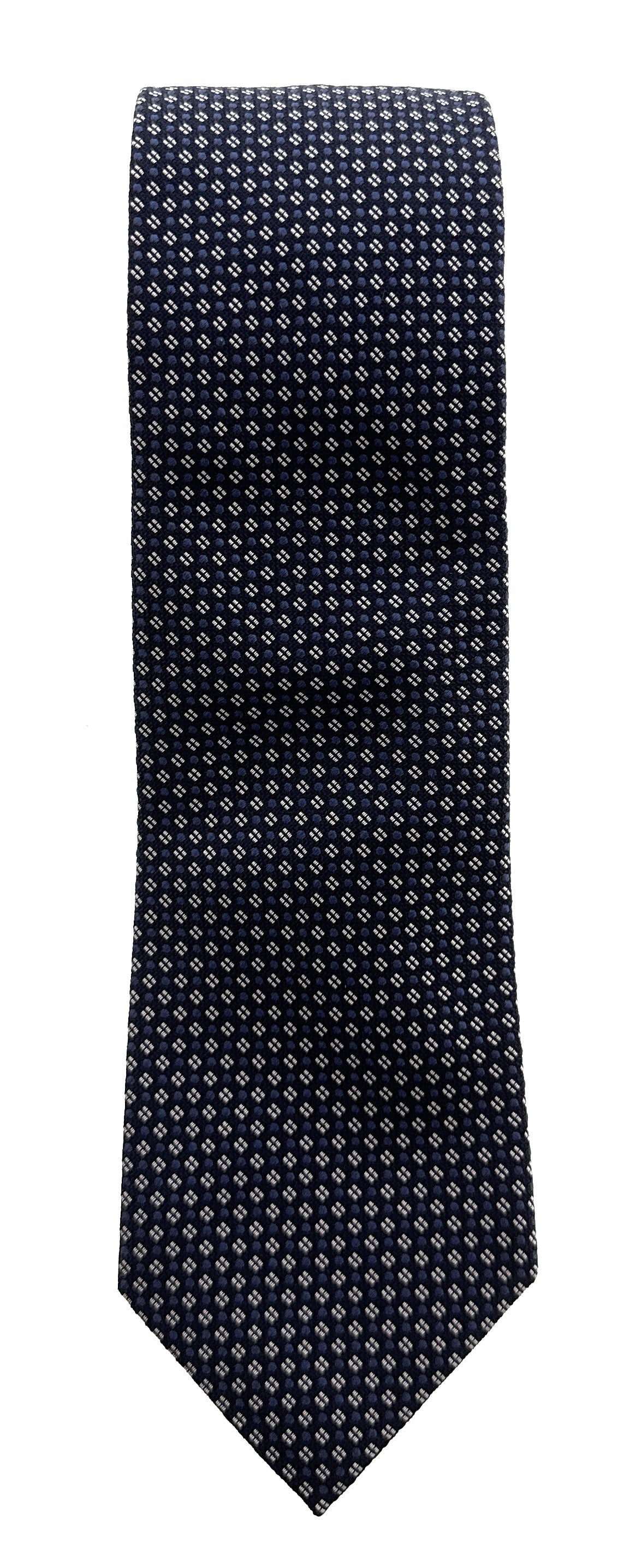 Emporio Armani Men’s Blue Dotted Silk Necktie, 3"