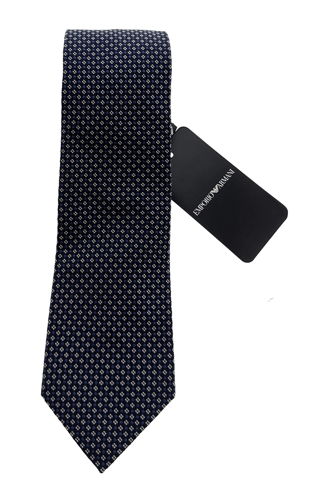 Emporio Armani Men’s Blue Dotted Silk Necktie, 3"