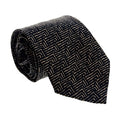 Emporio Armani Mens Black and Nut Brown Maze Tie – Made in Italy