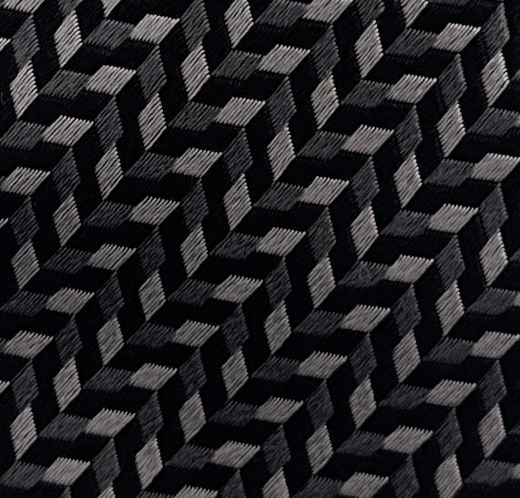 Emporio Armani Mens Shadow Grey Herringbone Tie – Made in Italy