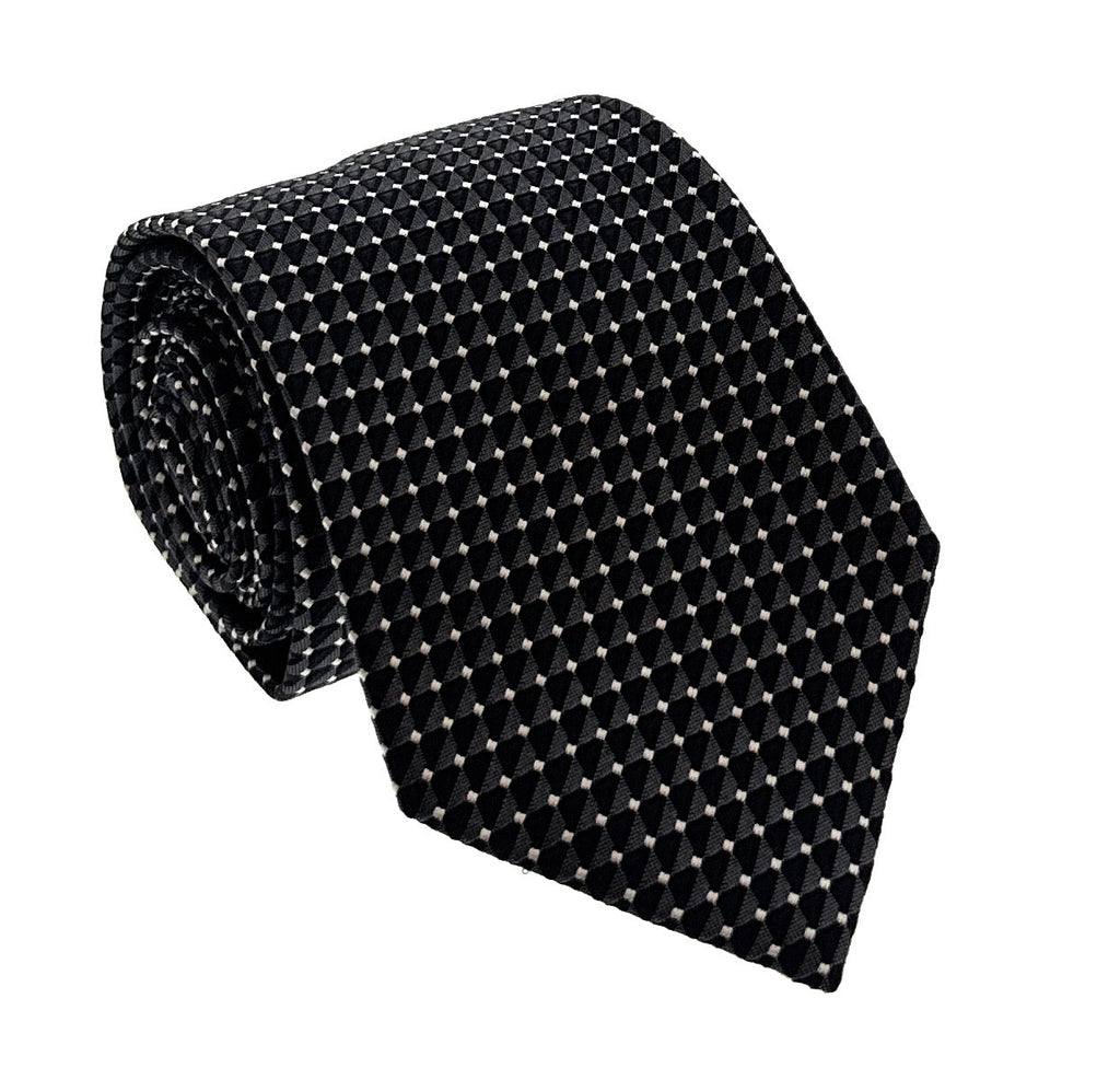 Emporio Armani Steel Dotted Men's Tie, 3"