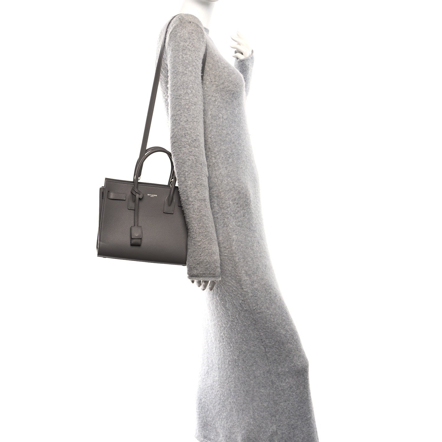 Grained Calfskin Baby Sac De Jour Taupe