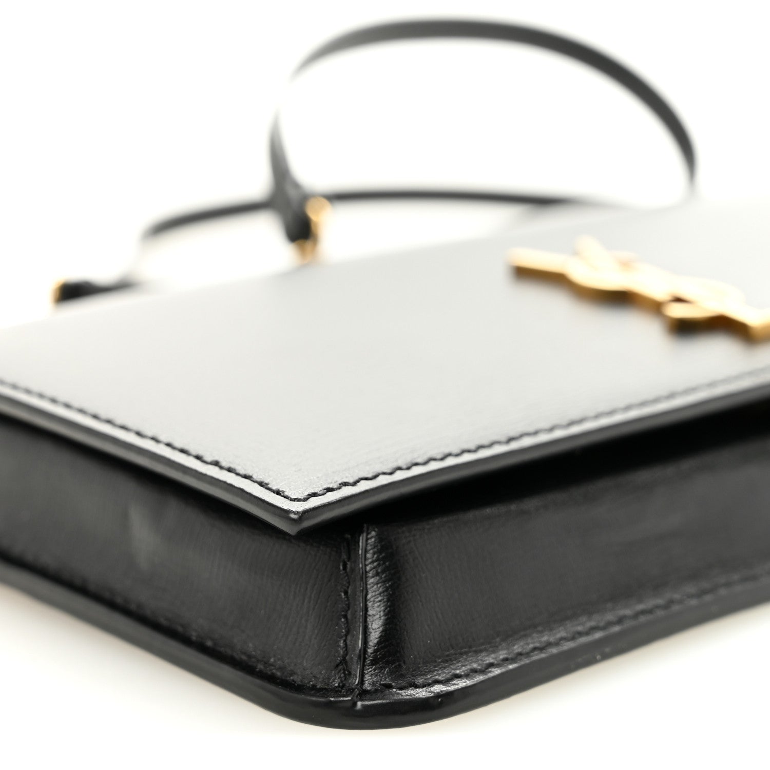 Grained Calfskin Monogram Phone Holder Crossbody Black