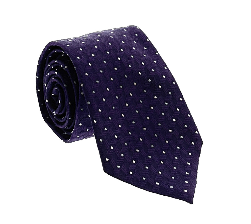 Emporio Armani Men’s Violet Dotted Silk Necktie, 3"