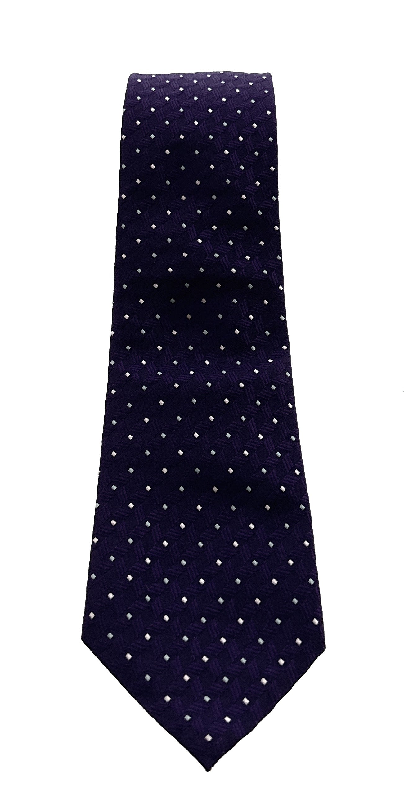 Emporio Armani Men’s Violet Dotted Silk Necktie, 3"