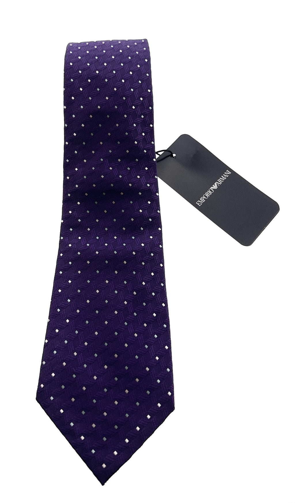 Emporio Armani Men’s Violet Dotted Silk Necktie, 3"