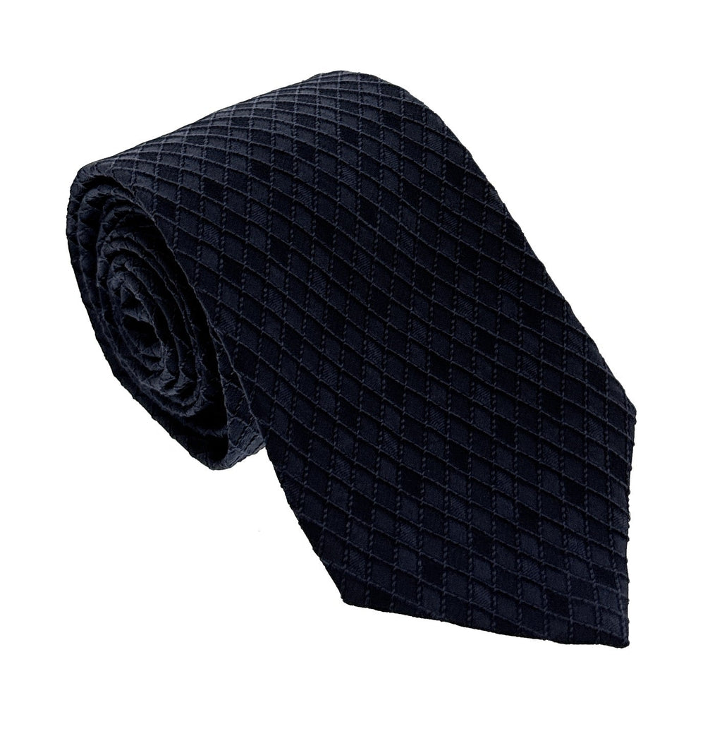 Emporio Armani Men's China Blue Diamond Weave 82%%Ilk 18%%Crylic Tie, 3"