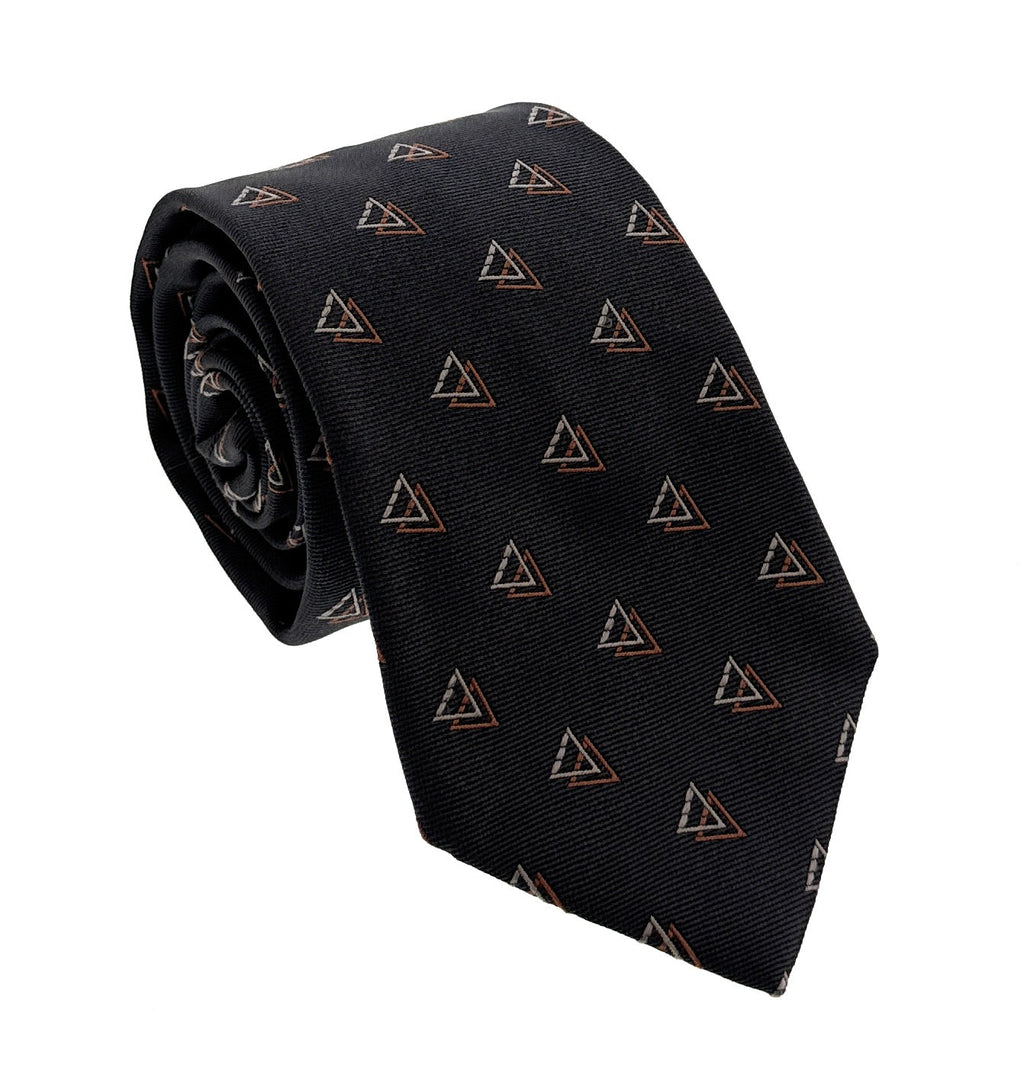 Emporio Armani Grey Orange Geometric Men's Tie, 3"