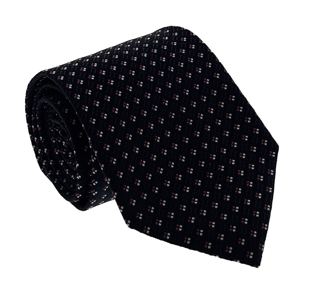 Emporio Armani Men's Navy Blue Geometric Dotted 51%%Ilk 49%%Olyester Tie, 3"