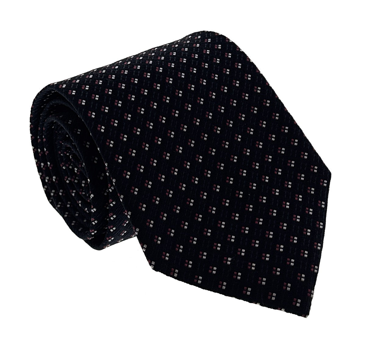 Emporio Armani Men's Navy Blue Geometric Dotted 51%%Ilk 49%%Olyester Tie, 3"