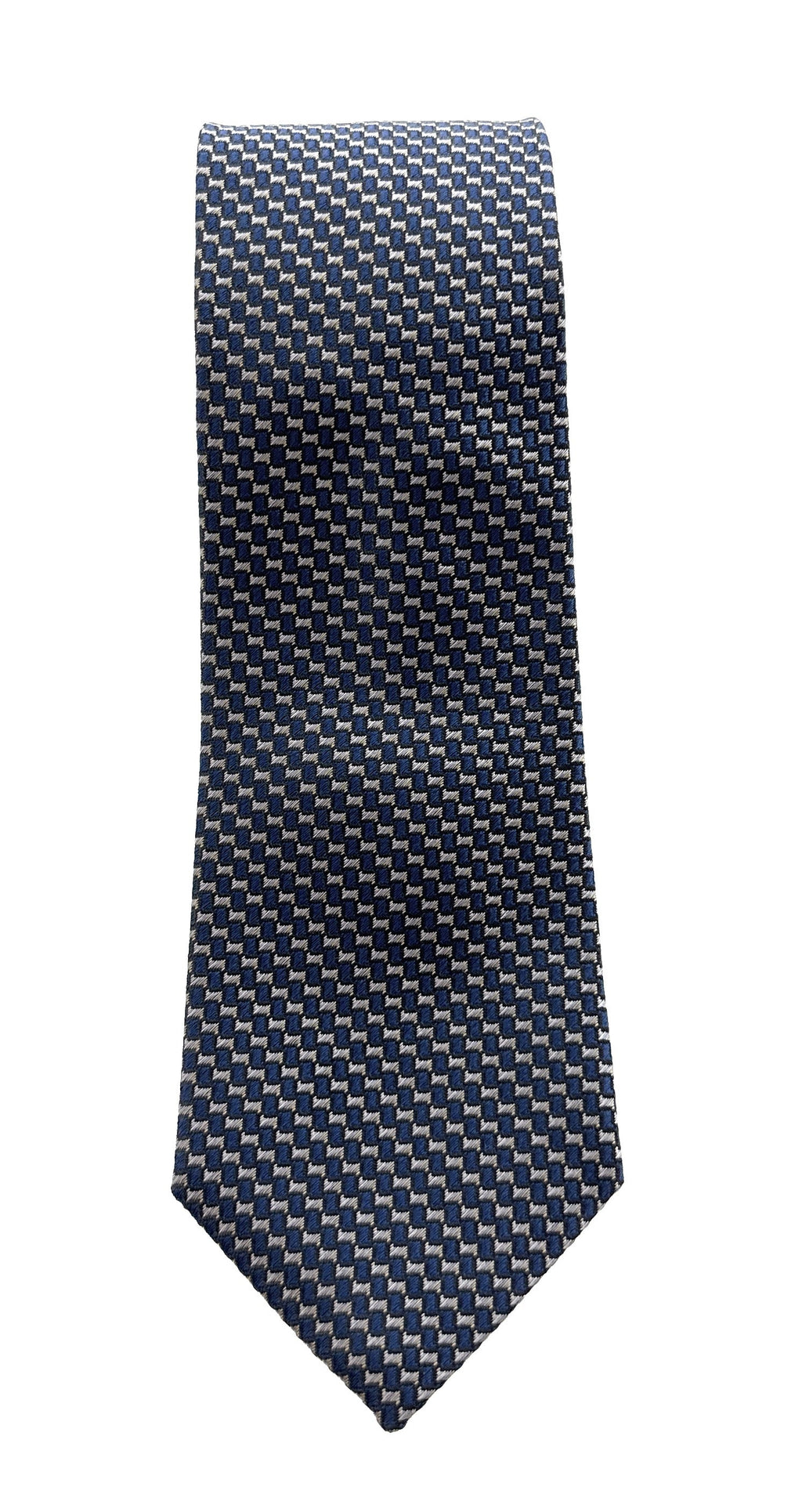 Emporio Armani Smokey Blue Geometric Men's Tie, 3"