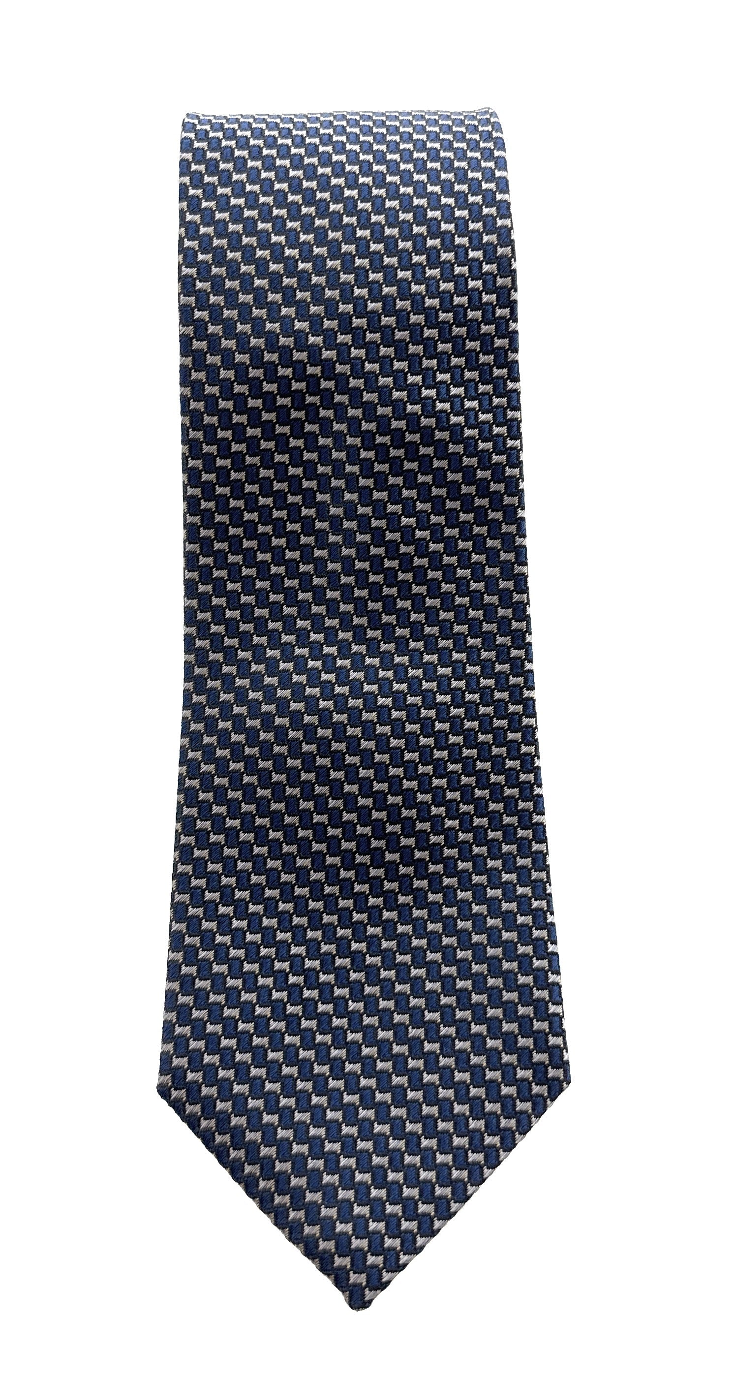 Emporio Armani Smokey Blue Geometric Men's Tie, 3"