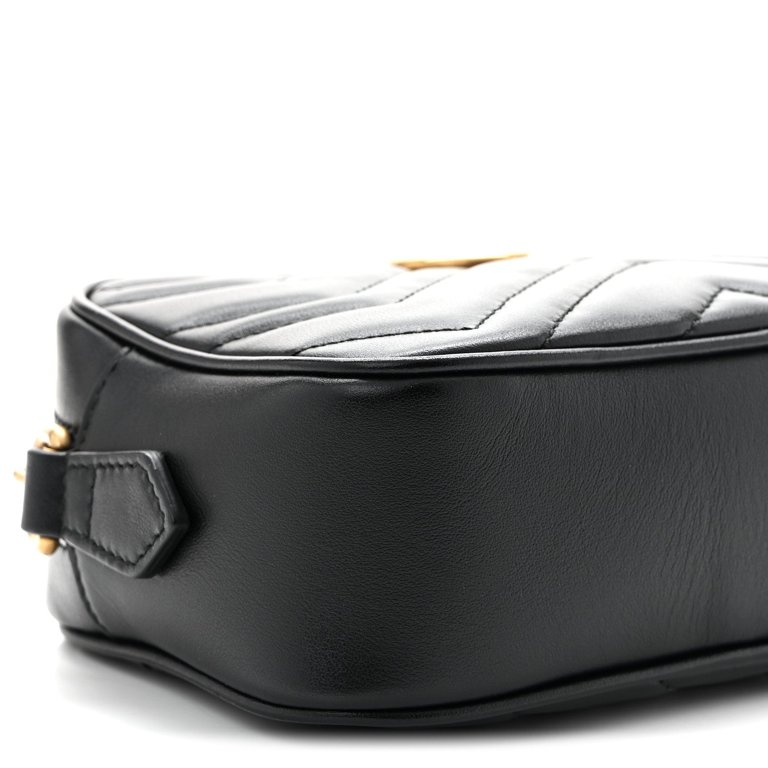 Calfskin Matelasse Mini GG Marmont Chain Shoulder Bag Black