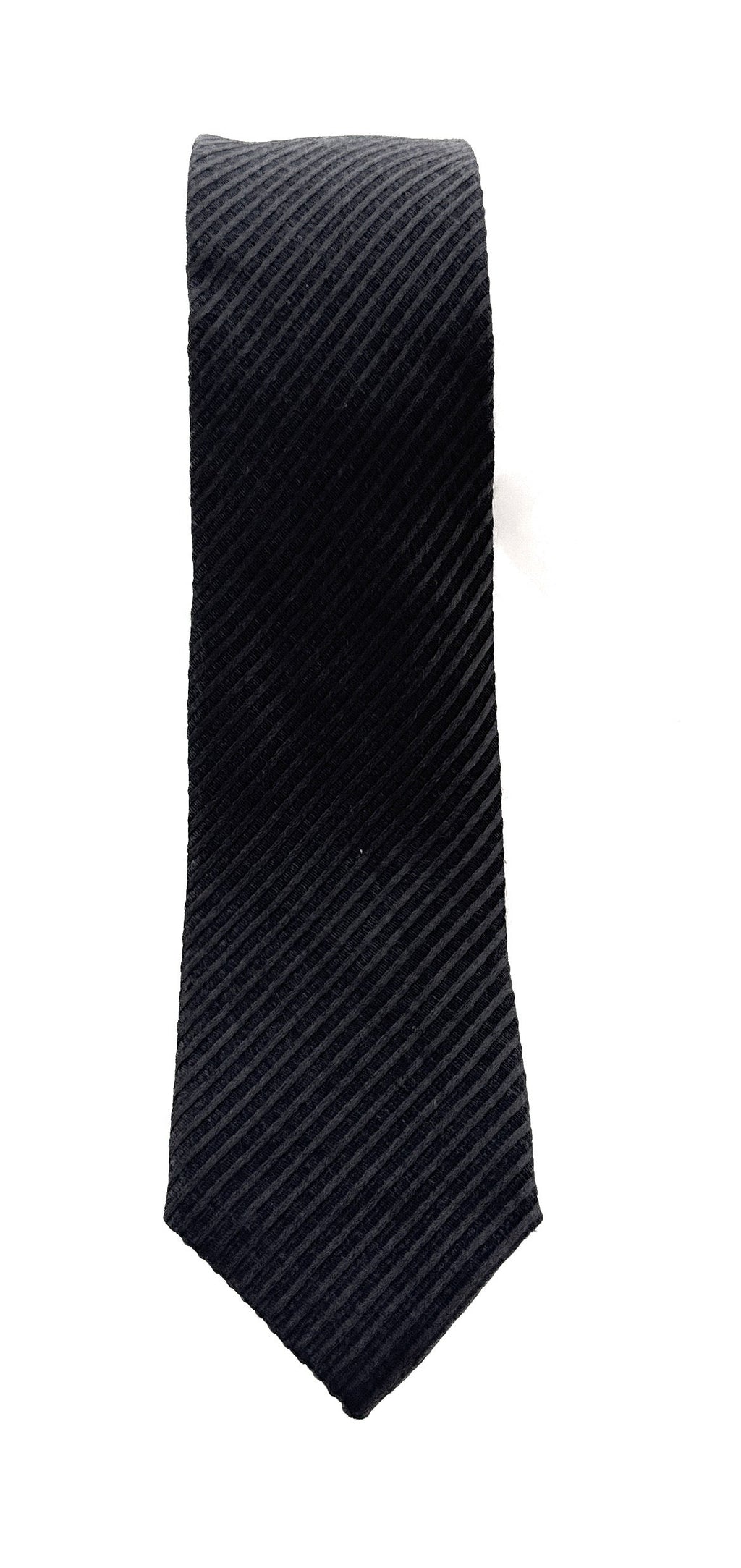 Emporio Armani Charcoal Tonal thin stripe Men's Tie – Made in Italy