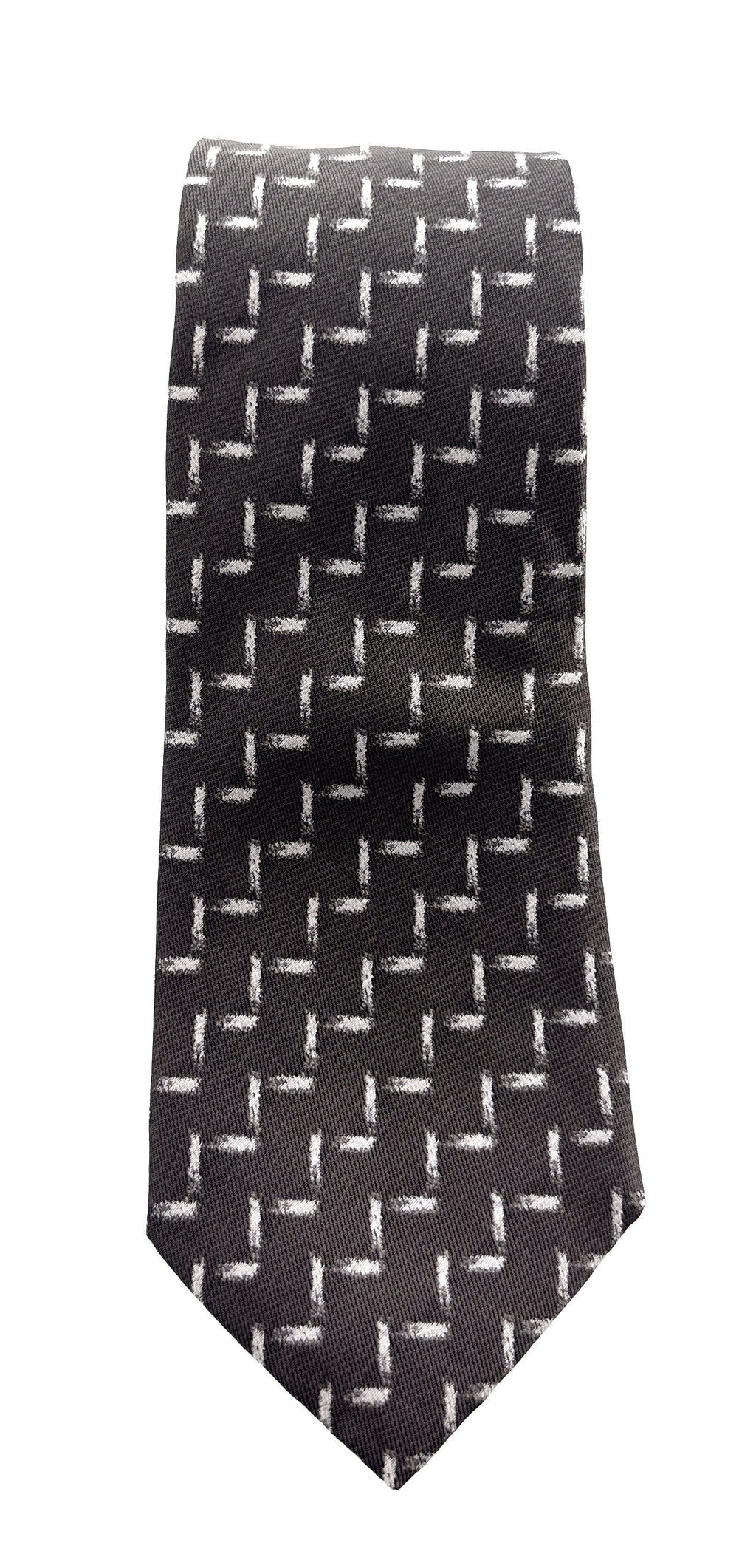 Emporio Armani Bronze White Graphic Silk Tie – 3in