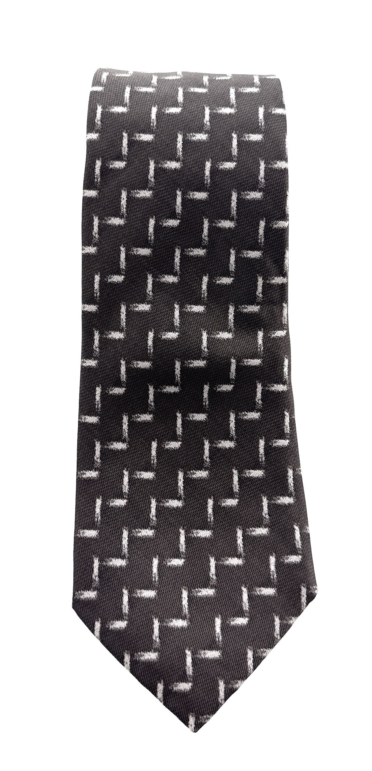 Emporio Armani Bronze White Graphic Silk Tie – 3in