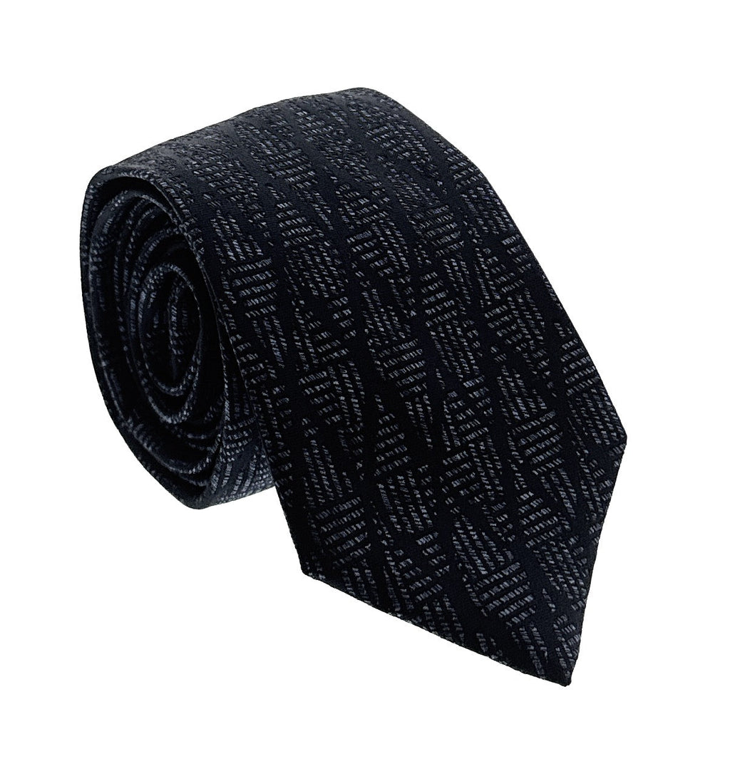 Emporio Armani Mens Blue Diamond Weave Tie – Made in Italy