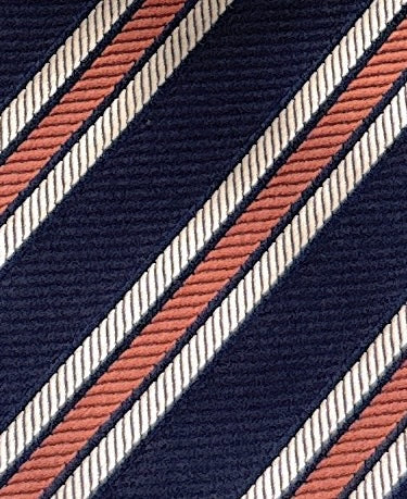 Emporio Armani Mens Blue Orange Stripe Tie – Made in Italy