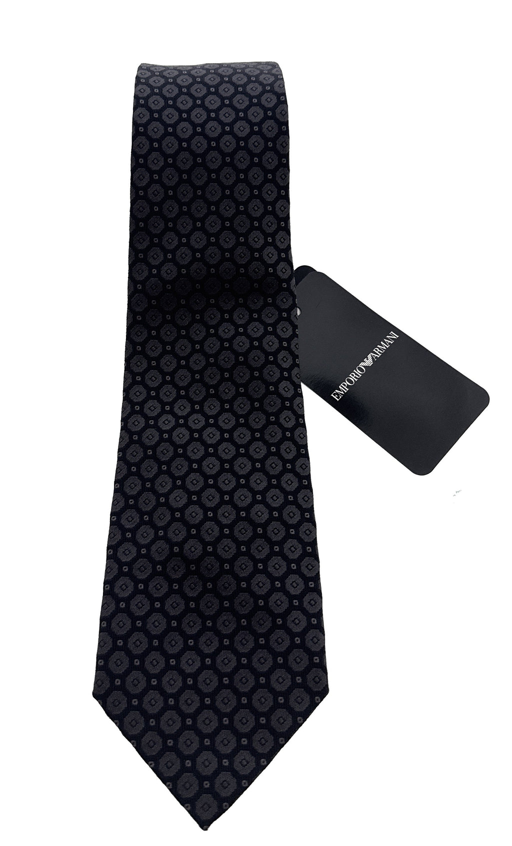 Emporio Armani Dark Blue Circle Dot pattern Men's Tie, 3"