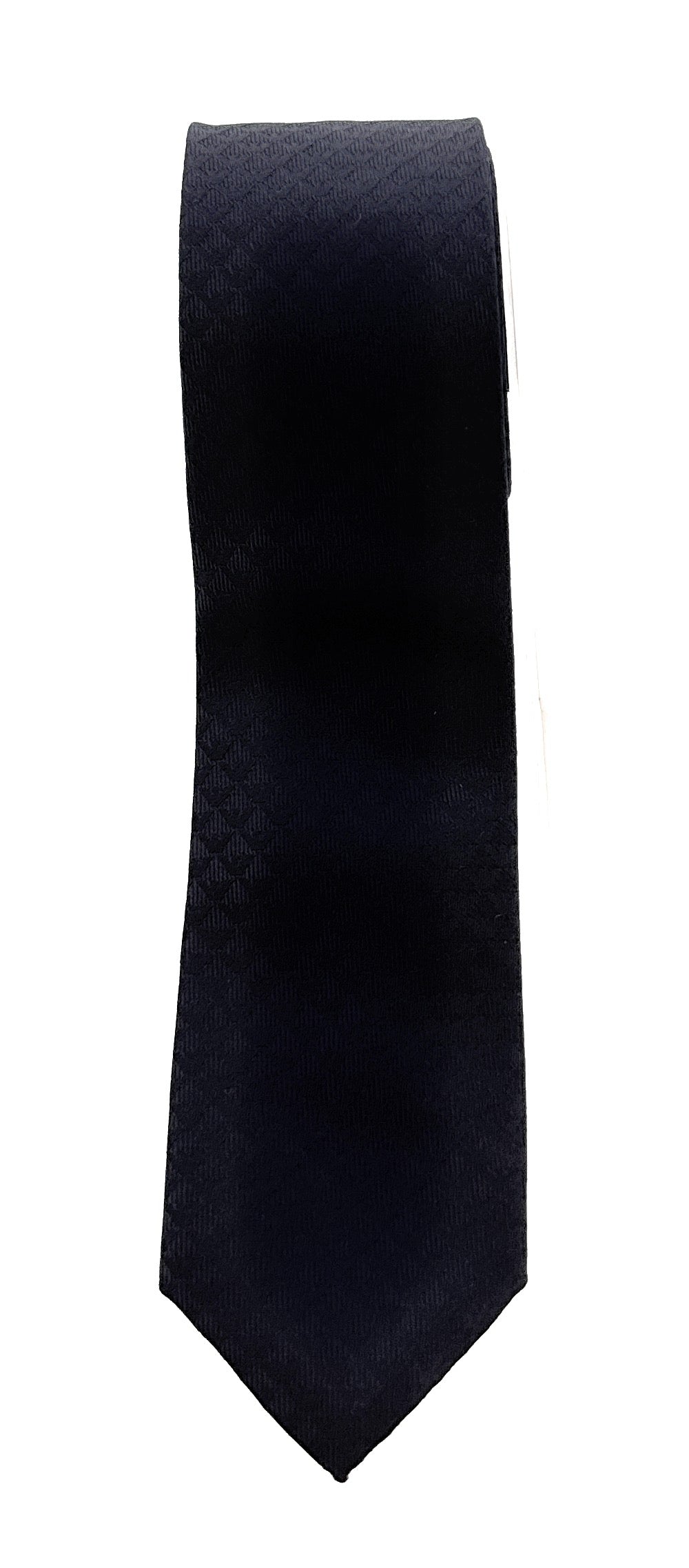 Emporio Armani Men’s Night Blue Silk Necktie with Logo Print, 3"