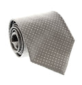 Emporio Armani Silver White Dotted Silk Tie – 3in