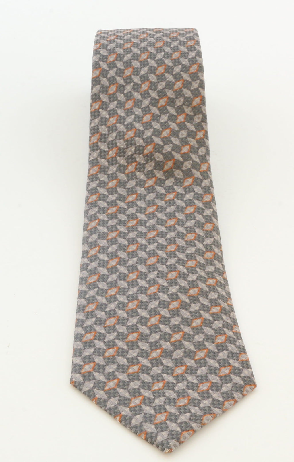 Emporio Armani Dark/Dove Grey Orange Diamond Silk Tie – 3in