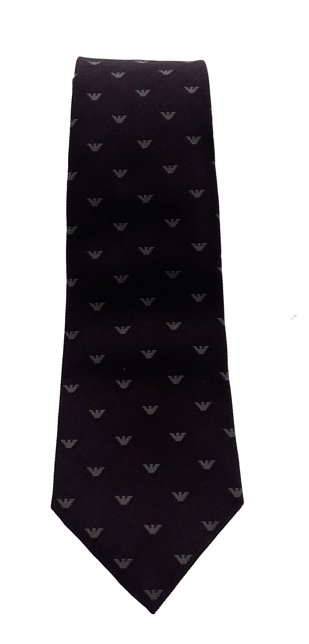 Emporio Armani Burgundy Armani Logo Men's Tie, 3"
