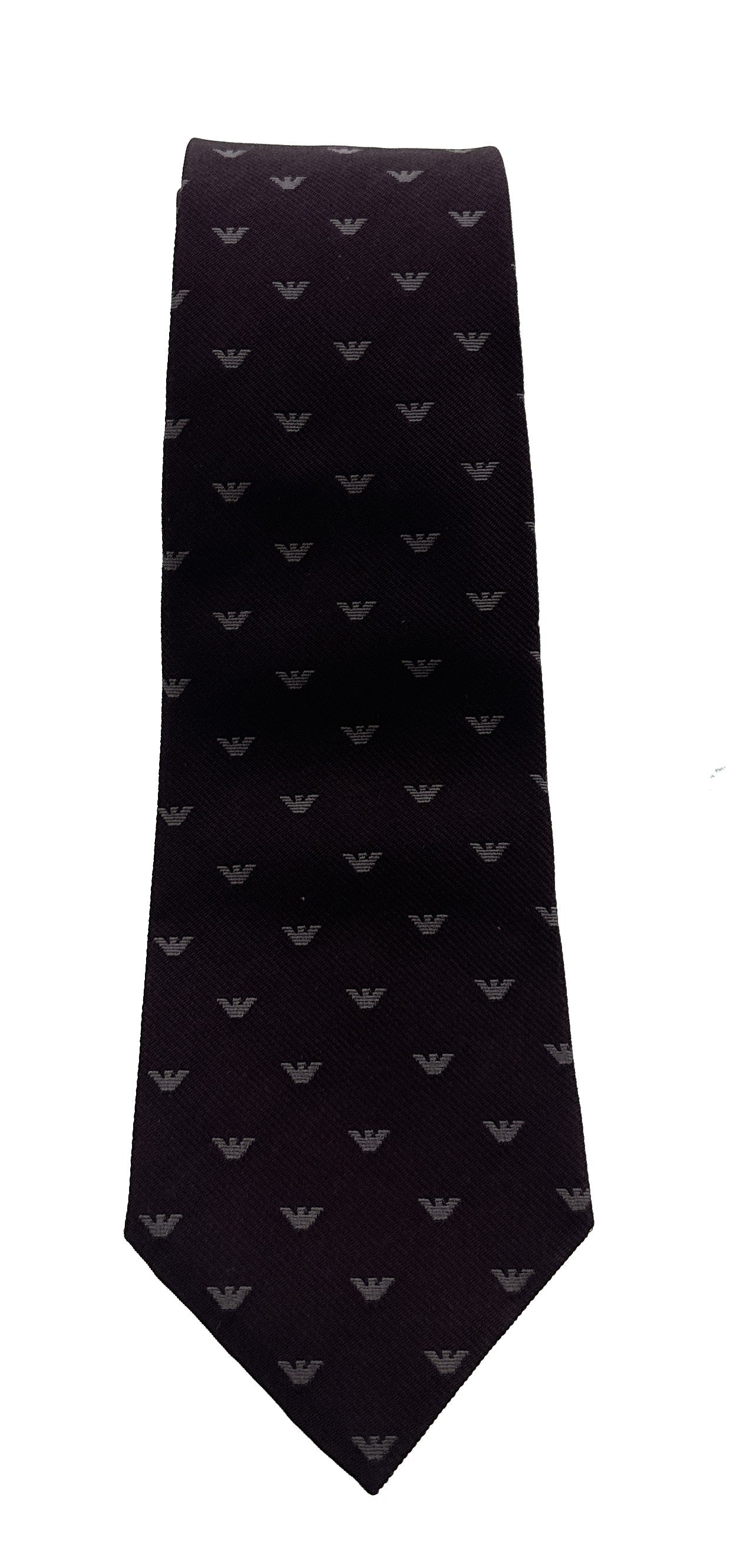Emporio Armani Burgundy Armani Logo Men's Tie, 3"