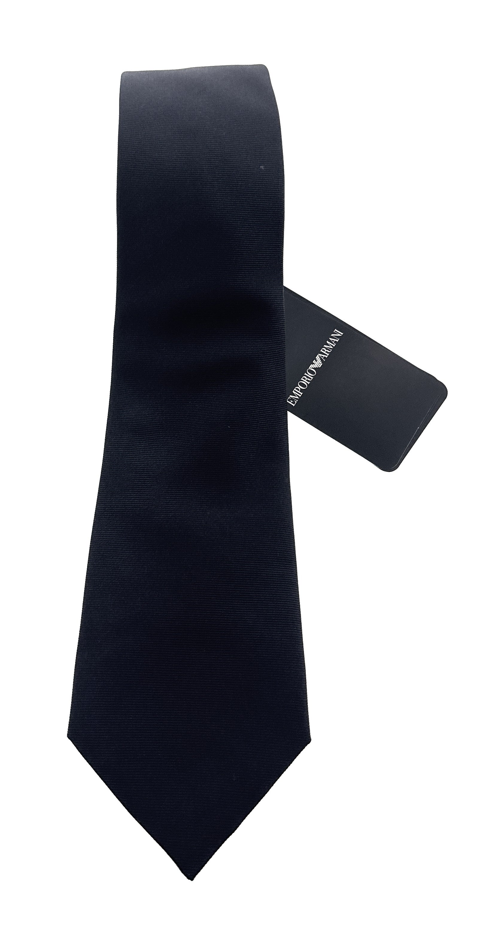 Emporio Armani Men’s Charcoal Solid Silk Necktie, 3"