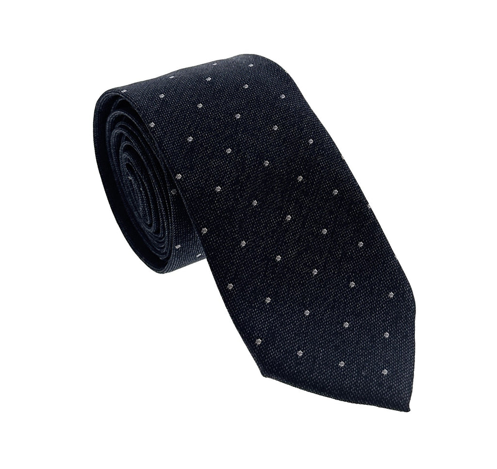 Emporio Armani Denim Blue Dotted pattern Men's Tie – Made in Italy