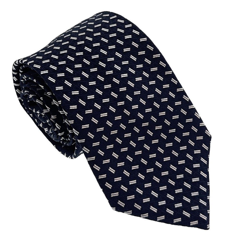 Emporio Armani Marine Blue Geometric Men's Tie, 3"