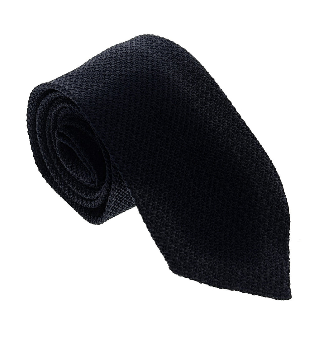 Emporio Armani Mens Blue Knitted Tie – Made in Italy