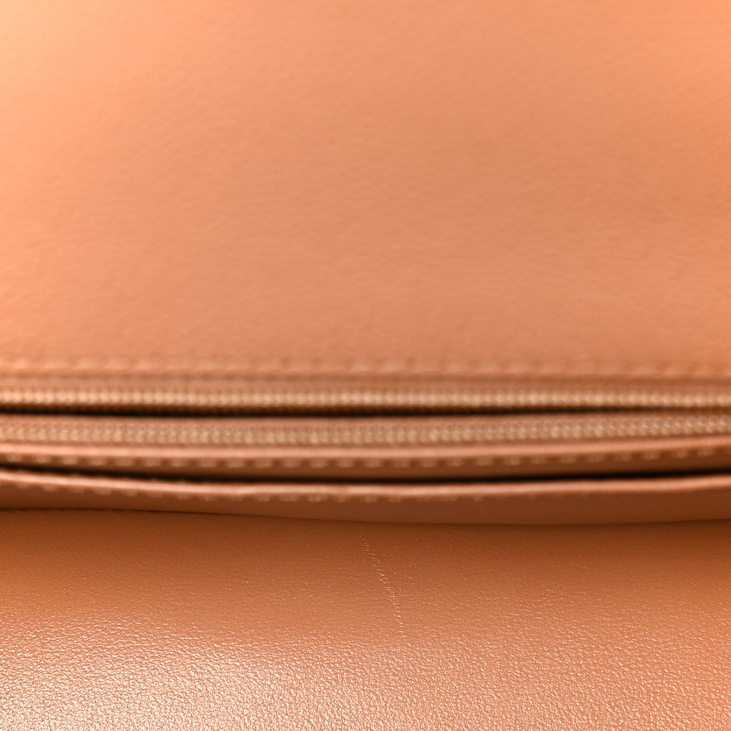 Caviar Quilted Mini Handy CC Flap Camel