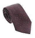 Emporio Armani Men’s Burgundy Maze Dotted Silk Necktie, 3"