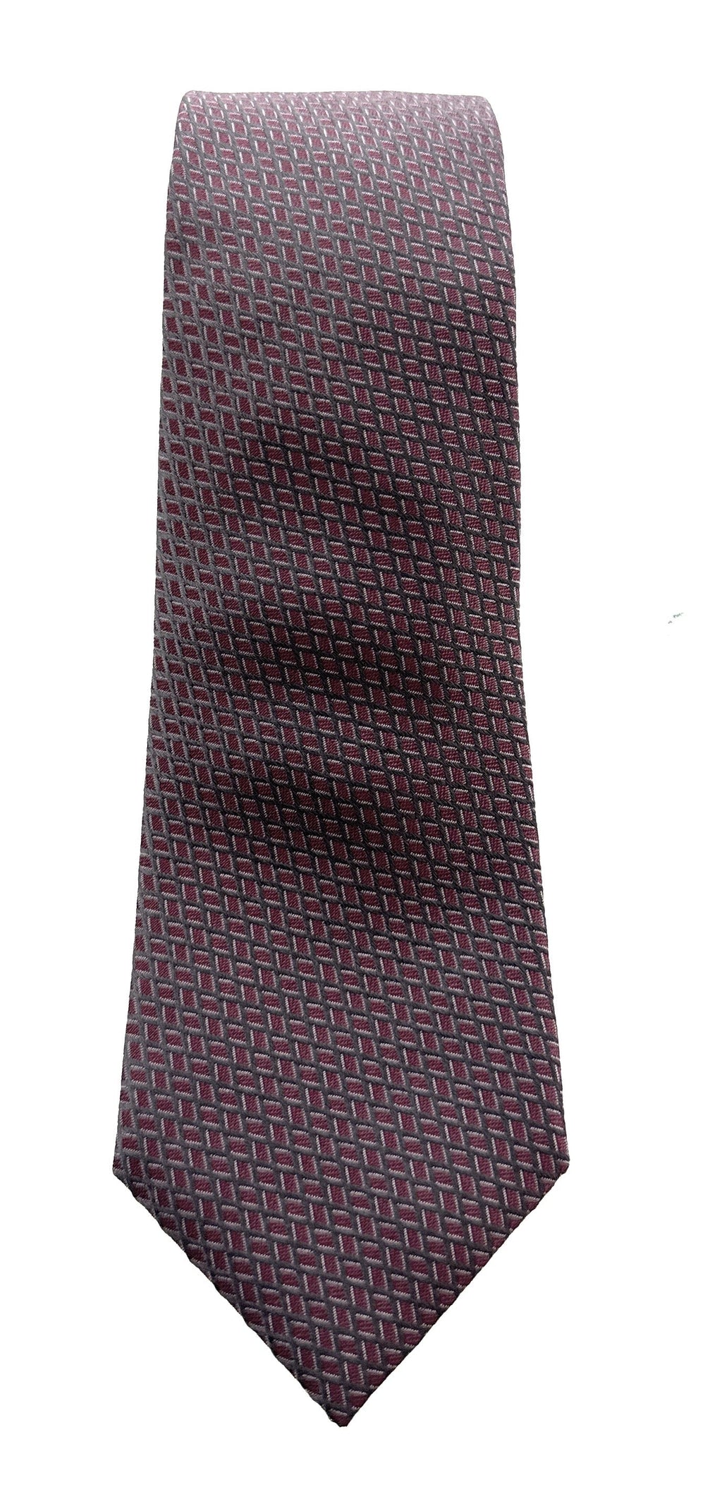 Emporio Armani Silver and Pink Small Diamond pattern Men's Tie – Made in Italy