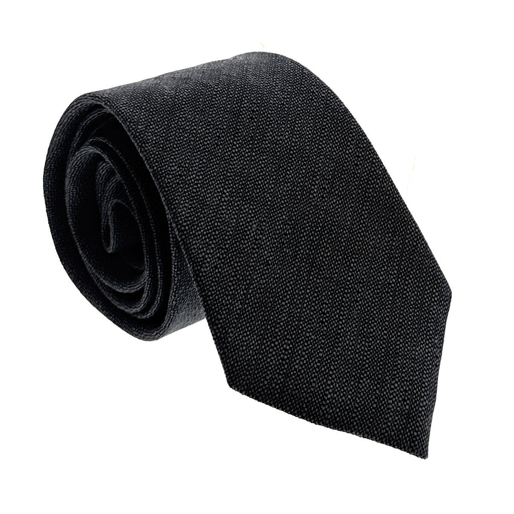 Emporio Armani Mens Earth Grey Knitted Tie – Made in Italy
