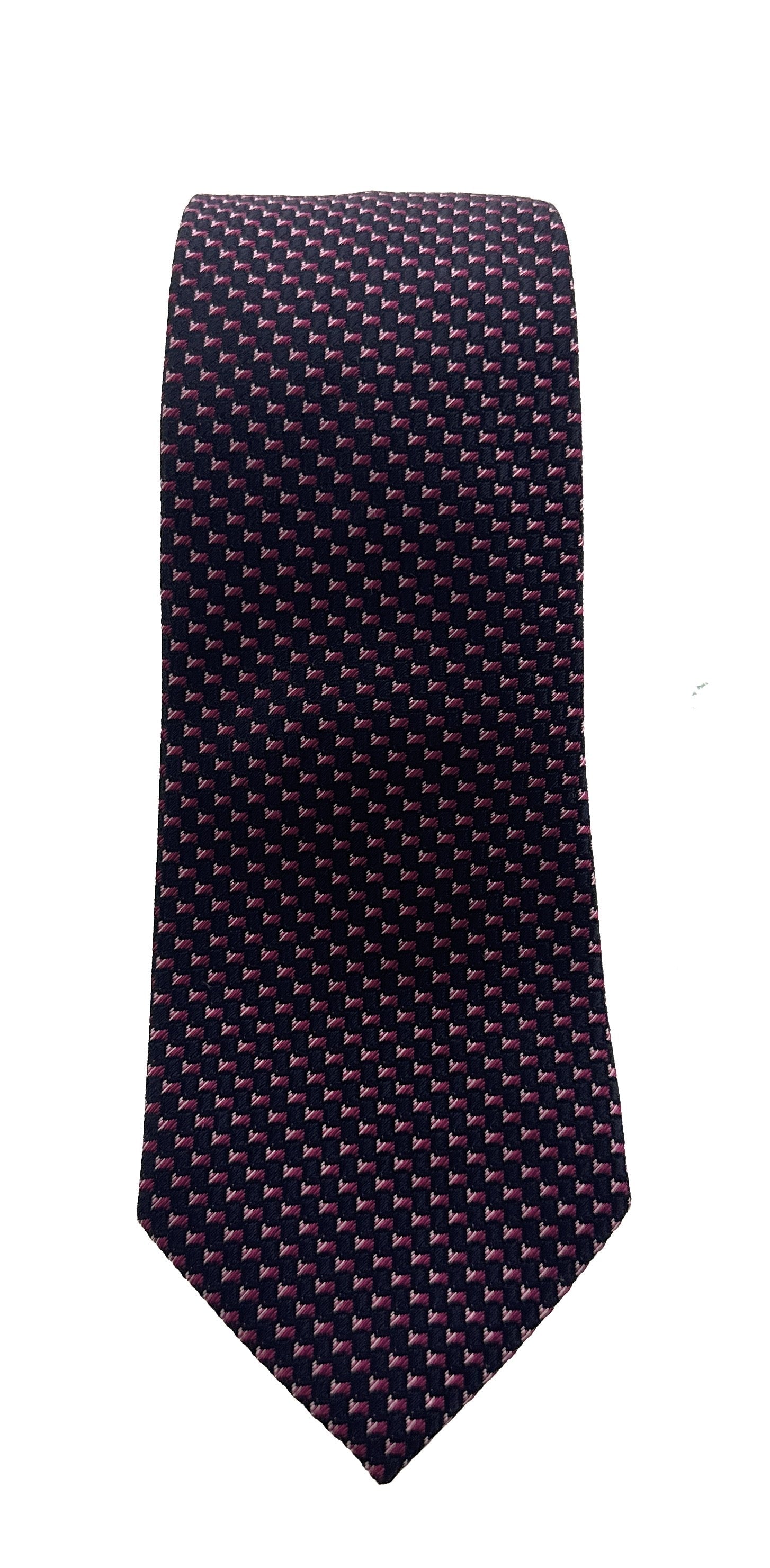 Emporio Armani Navy Blue Red square dotted Silk Tie – 3in