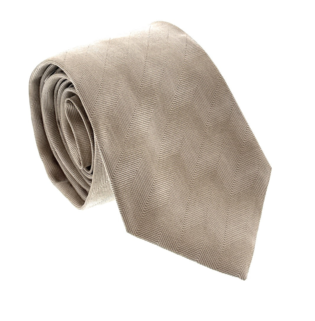 Emporio Armani Men's Khaki Striped Weave 65%%Otton 35%%Ilk Tie, 3"
