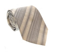 Emporio Armani White & Grey Regimental Stripe Silk Tie – 3in