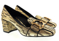 Dolce & Gabbana Gold/Black Brocade Animal Print Block Heel Shoes-EU36