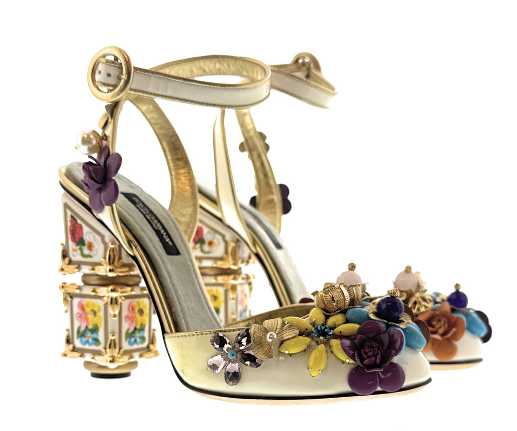 Dolce & Gabbana Multicolor Bold Embellished Mary Jane Vintage Heels-EU35