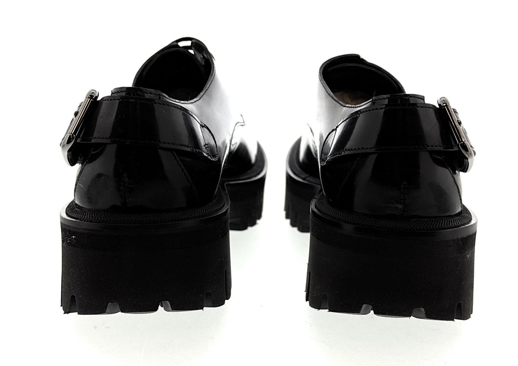 Dolce & Gabbana Black Chunky Sole Derby Shoes for Men -EU37