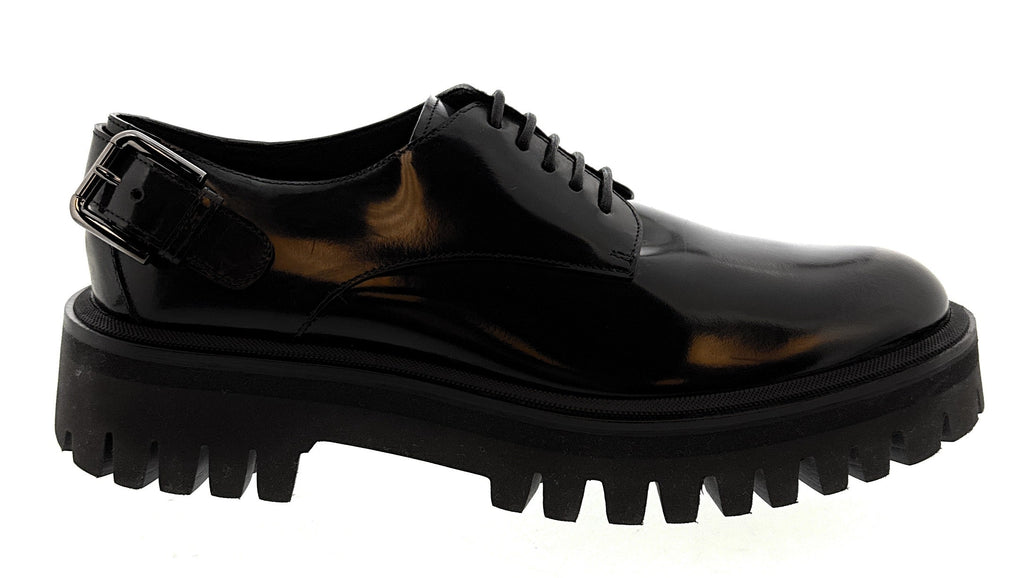 Dolce & Gabbana Black Chunky Sole Derby Shoes for Men -EU37